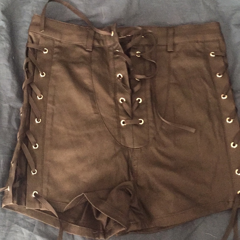 Fashion nova lace up shorts! New with tags